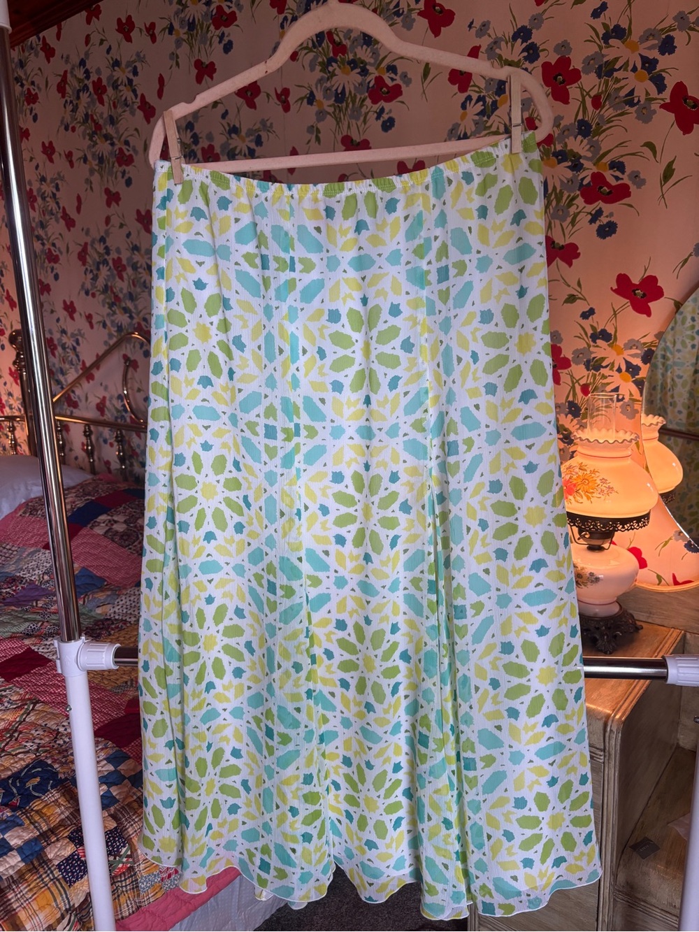 ruby rd pastel mosaic midi skirt fairycore whimsy cottagecore y2k spring size 12